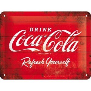 Plechová cedule Coca-Cola - Red Logo, 20x15 cm