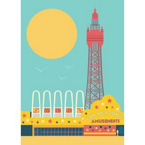 Ilustrace Blackpool, Gail Myerscough, (30 x 40 cm)