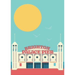 Ilustrace Brighton Pier, Gail Myerscough, (30 x 40 cm)