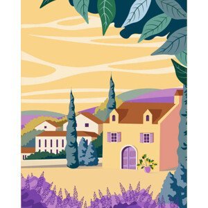 Ilustrace Provence, France travel poster, Kristina Bilous, (30 x 40 cm)