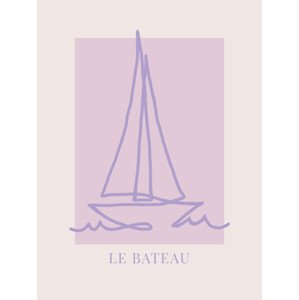 Ilustrace Le Bateau Purple, Rose Caroline Grantz, (30 x 40 cm)