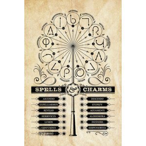 Umělecký tisk Harry Potter - Spells Charms, (26.7 x 40 cm)