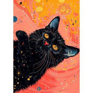 Ilustrace Candy Cat the Star I, Justyna Jaszke, (30 x 40 cm)