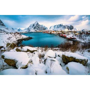 Fotografie Aerial view of fishing village in, TravelCouples, 40x26.7 cm