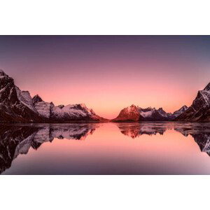Fotografie Sunrise over mountains, Lofoten, Norway, felix, 40x26.7 cm