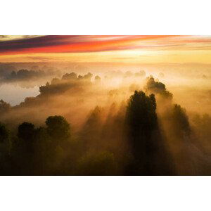 Fotografie Beautiful misty dawn in the spring, Anton Petrus, 40x26.7 cm