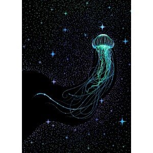 Ilustrace Starry Jellyfish, Aliriza Cakir, 30x40 cm