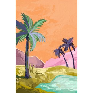 Ilustrace Palmtrees, Goed Blauw, 26.7x40 cm