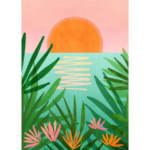 Ilustrace Tropical View, Kristian Gallagher, 30x40 cm