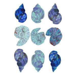 Ilustrace Blue Sea Shells, Poster cartissi, 26.7x40 cm