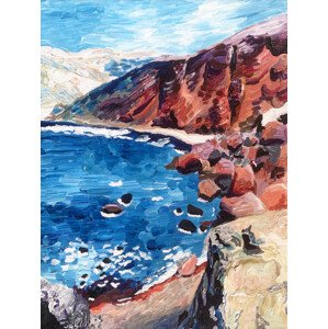 Ilustrace Red Sand Beach, Key and Sea Creative, 30x40 cm