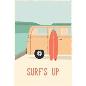 Ilustrace Surf´s up - retro vintage surf., LucidSurf, 26.7x40 cm