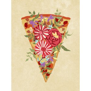 Ilustrace Slice of flower pizza, Raissa Oltmanns, 30x40 cm