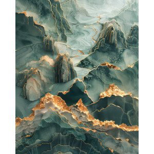 Ilustrace Mountains 22, Bilge Paksoylu, 30x40 cm