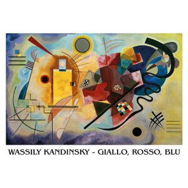 Umělecký tisk Žlutá, červená, modrá, Kandinsky, (70 x 50 cm)