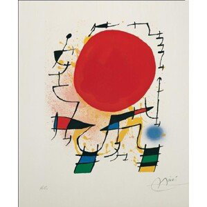 Umělecký tisk Rudé Slunce, Joan Miró, (60 x 80 cm)