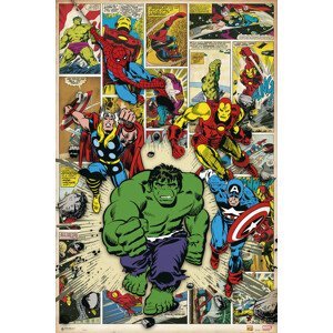 Plakát, Obraz - Marvel Comic - Here Come The Heroes, (61 x 91.5 cm)