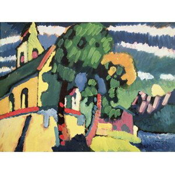 Wassily Kandinsky - Obrazová reprodukce Bavarian Landscape with a Church, (40 x 30 cm)