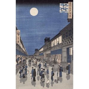 Ando or Utagawa Hiroshige - Obrazová reprodukce Night time view of Saruwaka Street,, (26.7 x 40 cm)