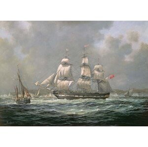 Richard Willis - Obrazová reprodukce East Indiaman H.C.S. Thomas Coutts off the Needles, Isle of Wight, (40 x 30 cm)
