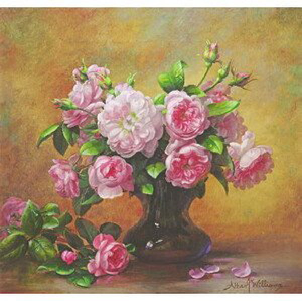 Albert Williams - Obrazová reprodukce Roses of Sweet Scent and Velvet Touch, (40 x 40 cm)