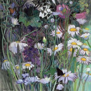 Claire Spencer - Obrazová reprodukce The White Garden, (40 x 40 cm)