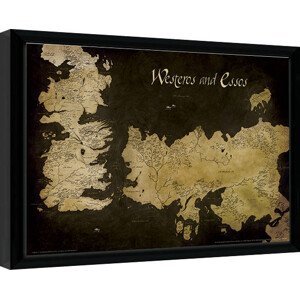 Obraz na zeď - Hra o Trůny (Game of Thrones) - Westeros and Essos Antique Map