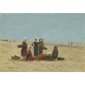 Eugene Louis Boudin - Obrazová reprodukce Women on the Beach at Berck, 1881, (40 x 26.7 cm)
