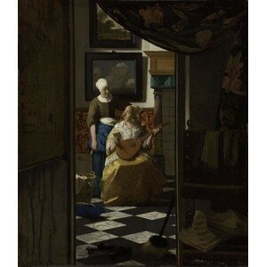 Jan (1632-75) Vermeer - Obrazová reprodukce The Love Letter, c.1669-70, (35 x 40 cm)