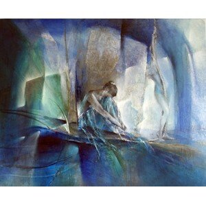 Ilustrace In the blue room, Annette Schmucker, (40 x 35 cm)