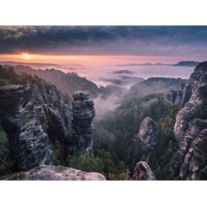Umělecká fotografie Sunrise on the Rocks, Andreas Wonisch, (40 x 30 cm)
