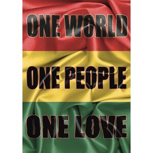 Plakát, Obraz - Rasta Flag - One Love, (59.4 x 84.1 cm)