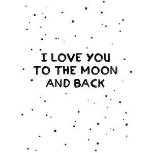 Ilustrace I love you to the moon and back, Finlay & Noa, (30 x 40 cm)