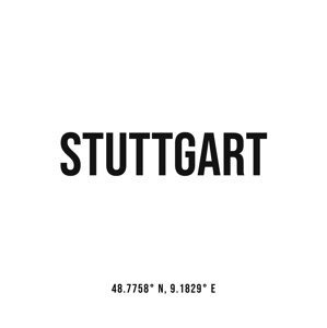 Ilustrace Stuttgart simple coordinates, Finlay & Noa, (30 x 40 cm)