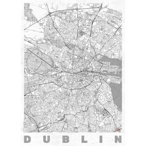 Mapa Dublin, Hubert Roguski, (30 x 40 cm)