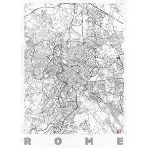 Mapa Rome, Hubert Roguski, (30 x 40 cm)