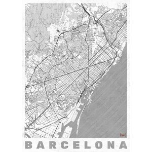 Mapa Barcelona, Hubert Roguski, (30 x 40 cm)