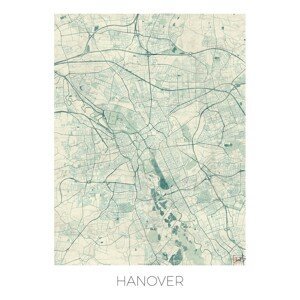 Mapa Hanover, Hubert Roguski, (30 x 40 cm)