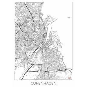 Mapa Copenhagen, Hubert Roguski, (30 x 40 cm)