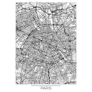 Mapa Paris, Hubert Roguski, (30 x 40 cm)