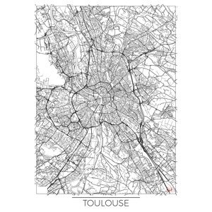 Mapa Toulouse, Hubert Roguski, (30 x 40 cm)