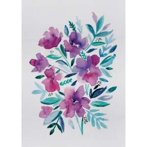 Ilustrace Loose pink floral watercolour, Laura Irwin, (30 x 40 cm)