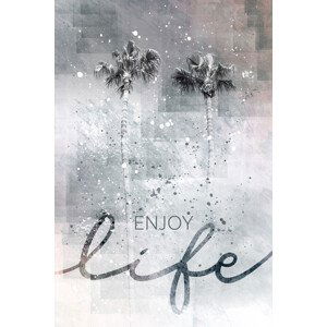 Umělecká fotografie Idyllic palm trees | enjoy life, Melanie Viola, (26.7 x 40 cm)