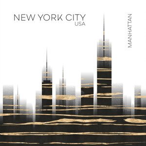 Ilustrace Urban Art NYC Skyline, Melanie Viola, (40 x 40 cm)