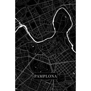 Mapa Pamplona black, (26.7 x 40 cm)