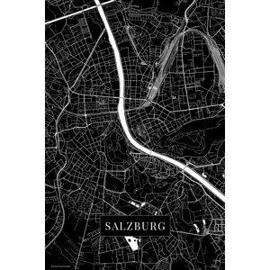 Mapa Salzburg black, (26.7 x 40 cm)