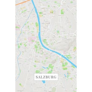 Mapa Salzburg color, (26.7 x 40 cm)