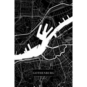 Mapa Gothenburg black, (26.7 x 40 cm)