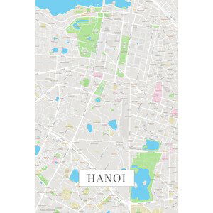 Mapa Hanoi color, (26.7 x 40 cm)