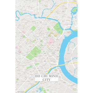 Mapa Ho Chi Minh City color, (26.7 x 40 cm)